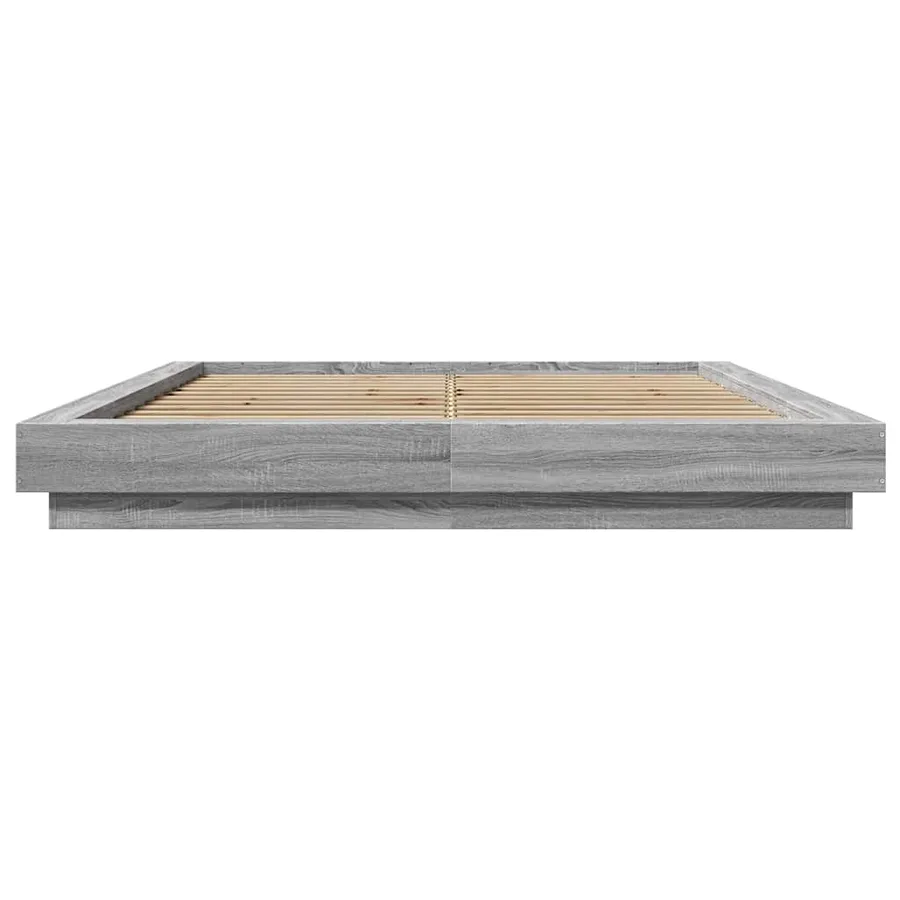 Cadre de lit et lumières LED sans matelas sonoma gris 160x200cm - 5