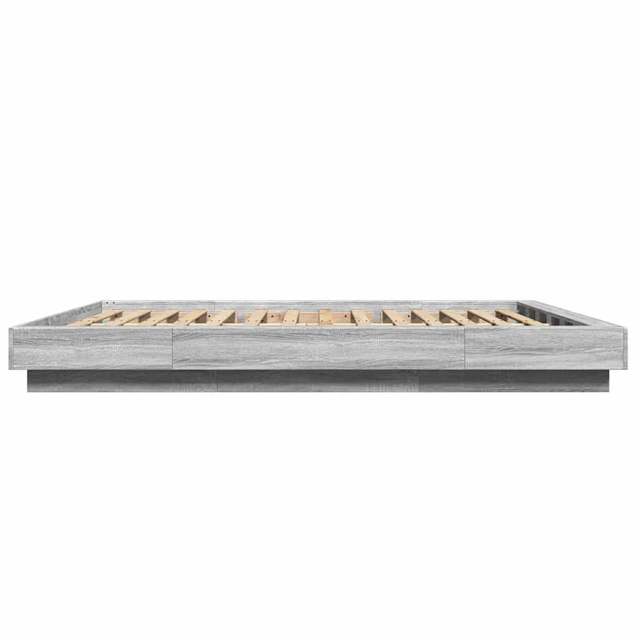 Cadre de lit et lumières LED sans matelas sonoma gris 160x200cm - 6