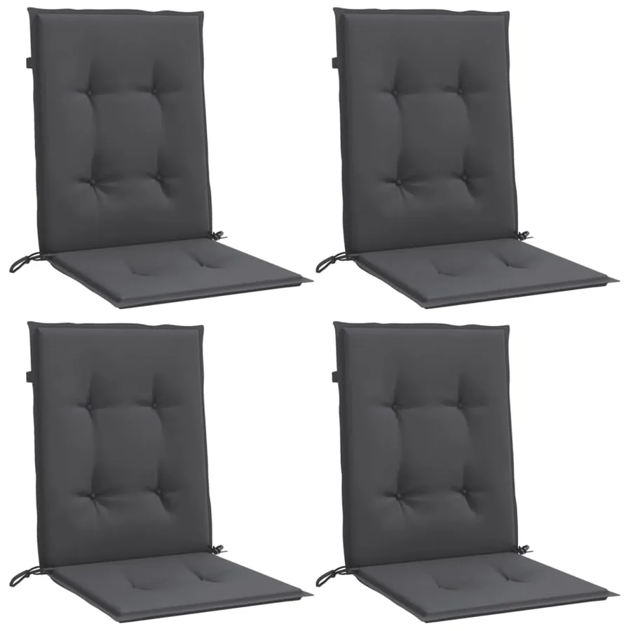 Coussins de chaise à dossier bas lot de 4 anthracite mélangé - 4