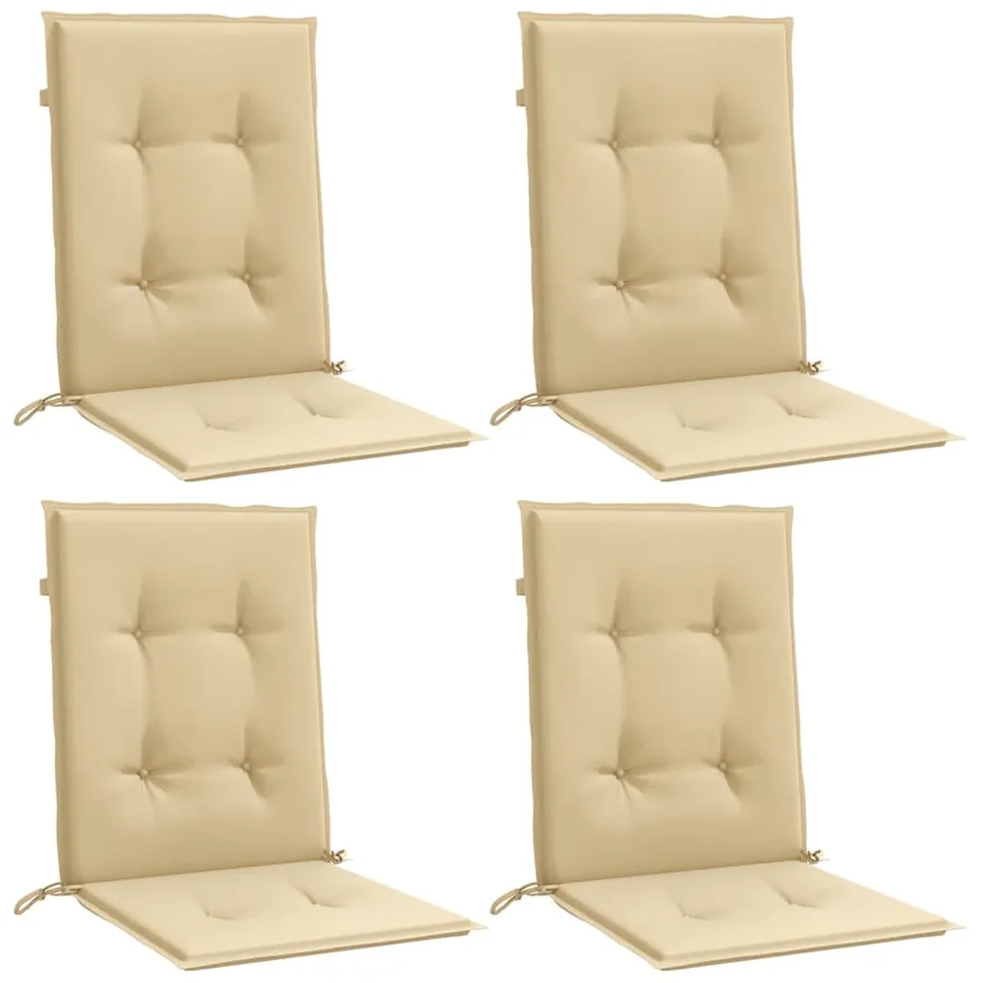 Coussins de chaise à dossier bas lot de 4 beige mélangé tissu - 4