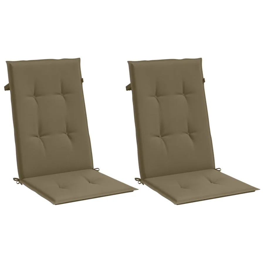 Coussins de chaise à dossier haut lot de 2 taupe mélangé tissu - 4