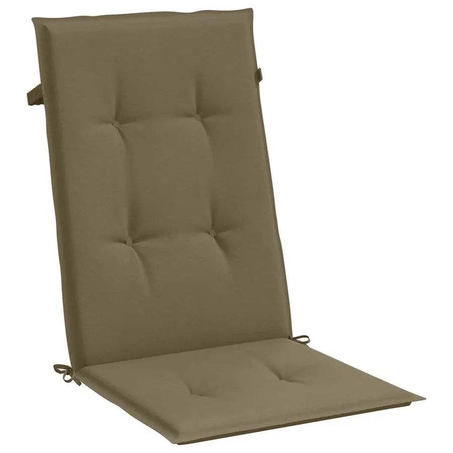 Coussins de chaise à dossier haut lot de 2 taupe mélangé tissu - 5
