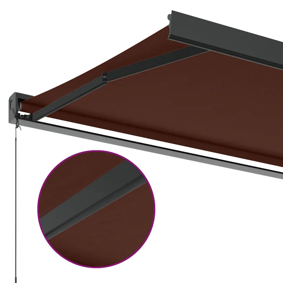 Auvent manuel rétractable marron 350x250 cm - 7