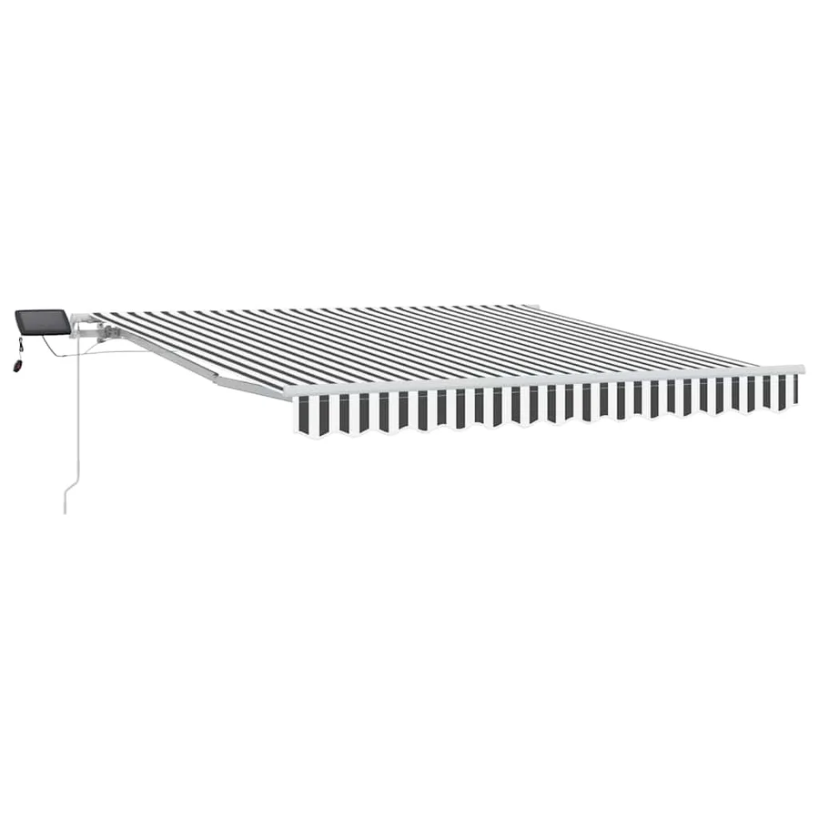 Auvent manuel rétractable avec LED anthracite blanc 300x250 cm - 2