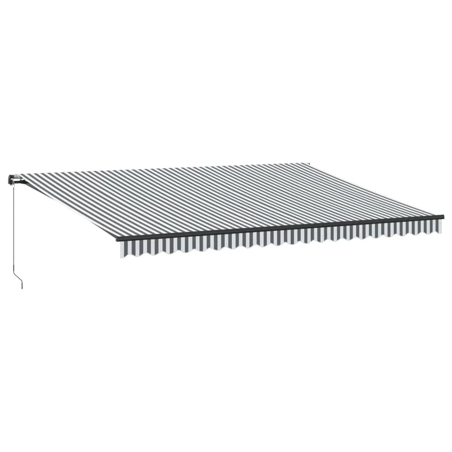 Auvent manuel rétractable avec LED anthracite blanc 500x350 cm - 2