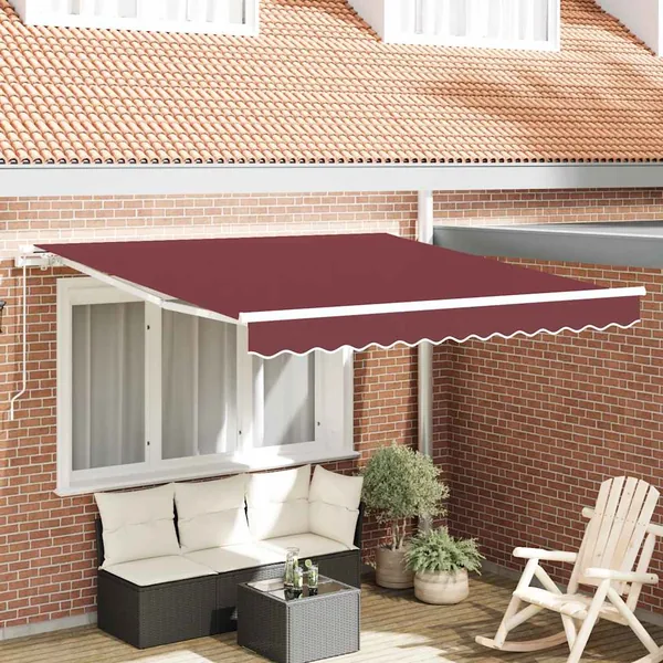 Auvent manuel rétractable bordeaux 300x250 cm
