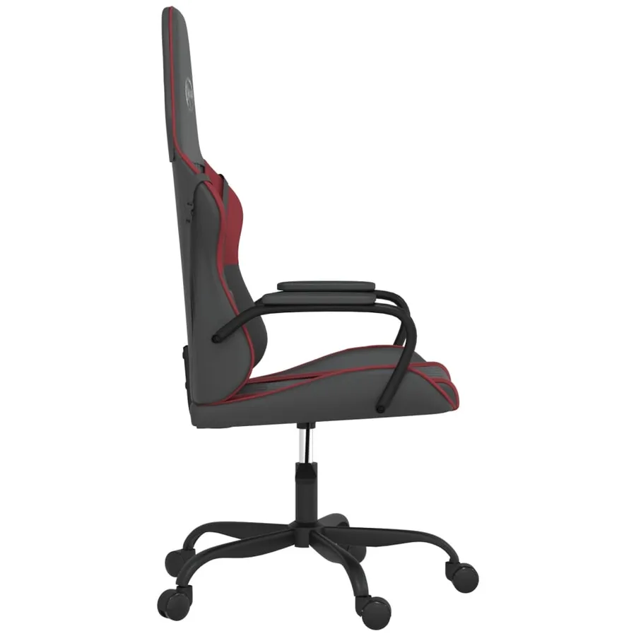 Chaise de jeu de massage Noir et rouge bordeaux Similicuir - 4