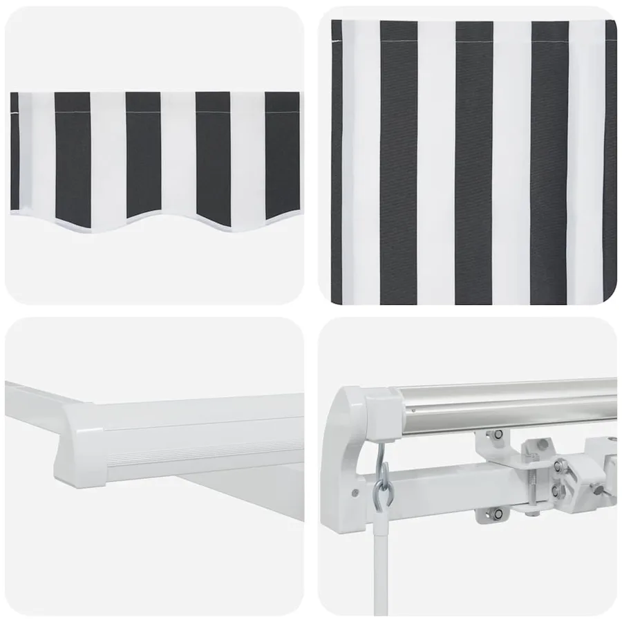 Auvent manuel rétractable anthracite et blanc 400x300 cm - 9