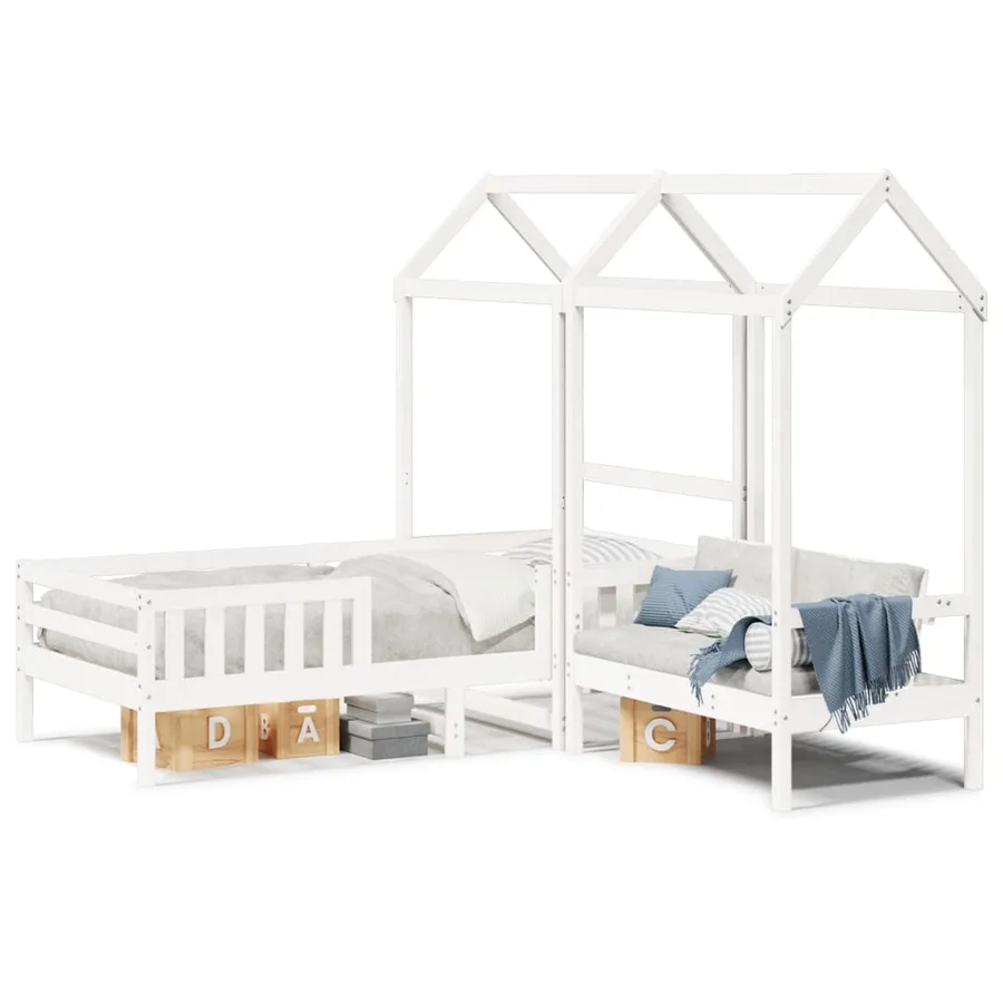 Ensemble de lit et de banc avec toit sans matelas 75x190 cm - 2