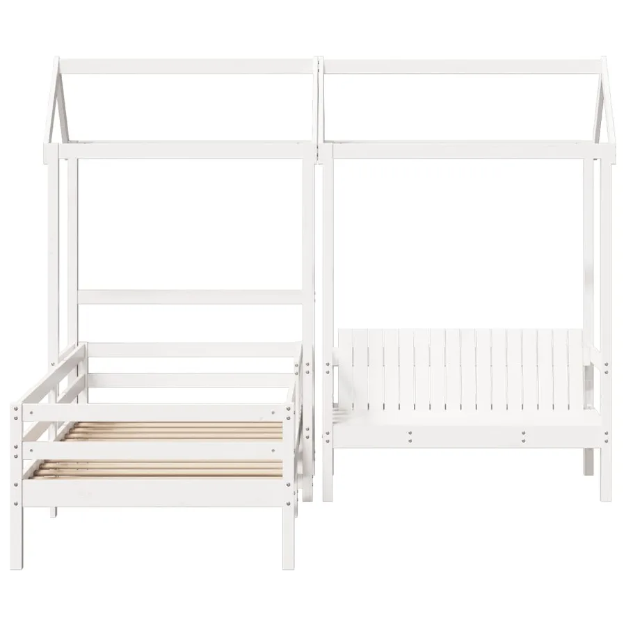 Ensemble de lit et de banc avec toit sans matelas 75x190 cm - 6