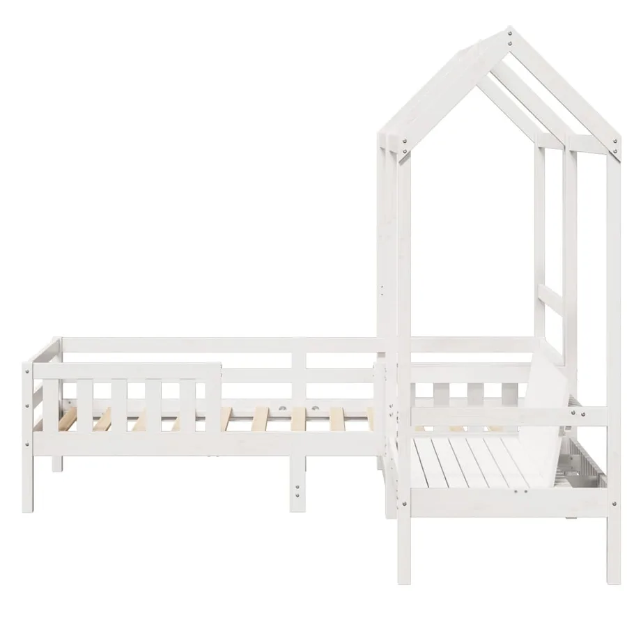 Ensemble de lit et de banc avec toit sans matelas 75x190 cm - 8