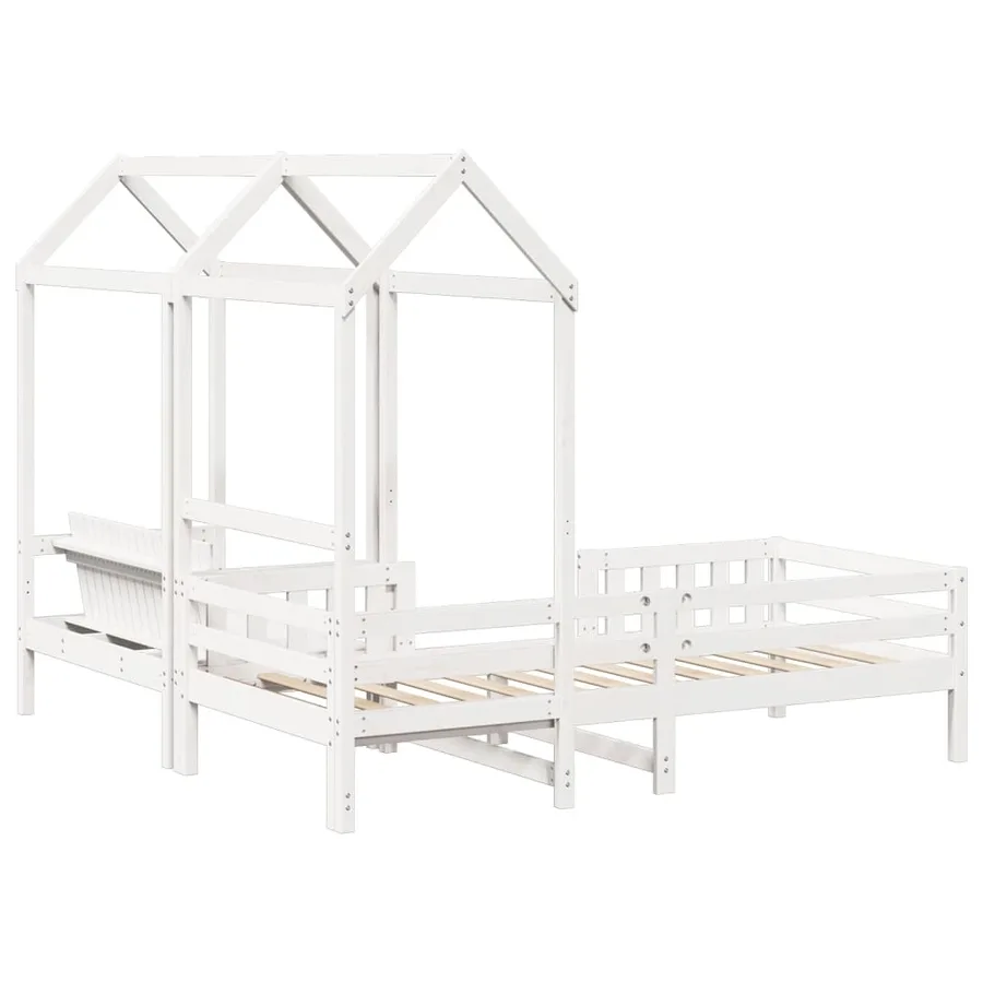 Ensemble de lit et de banc avec toit sans matelas 75x190 cm - 9