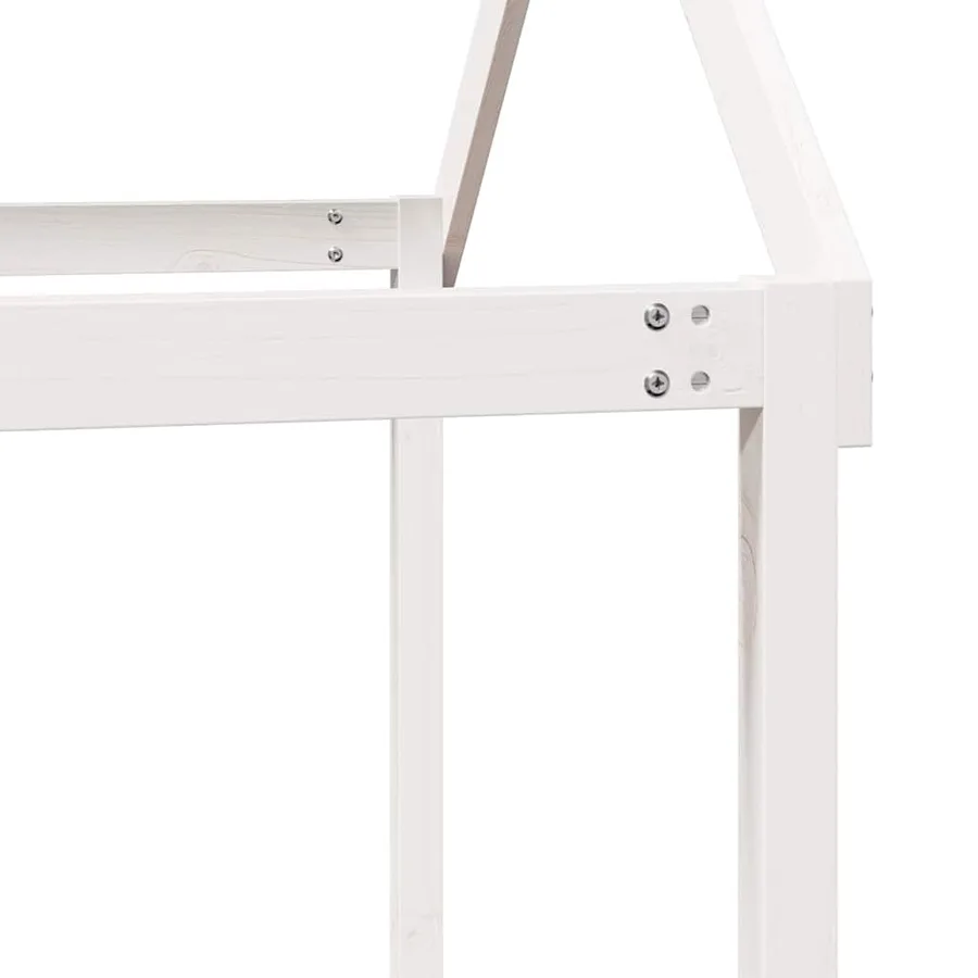 Lit haut sans matelas blanc 90x200 cm bois de pin massif - 10