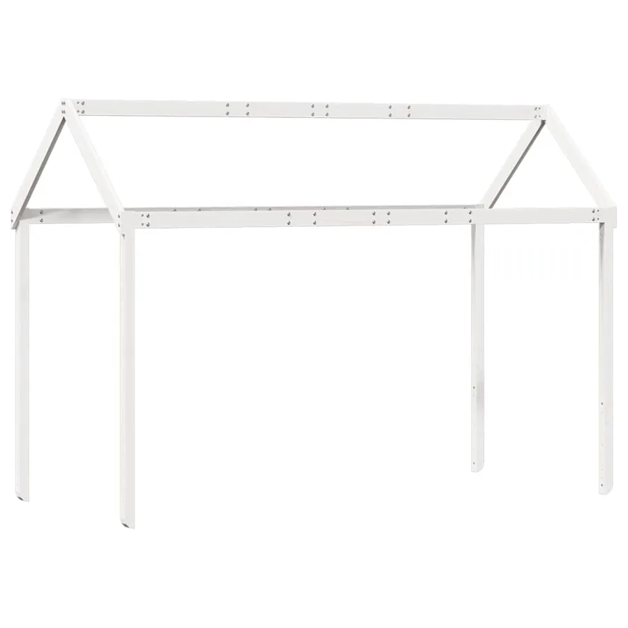 Lit haut sans matelas blanc 90x200 cm bois de pin massif - 6