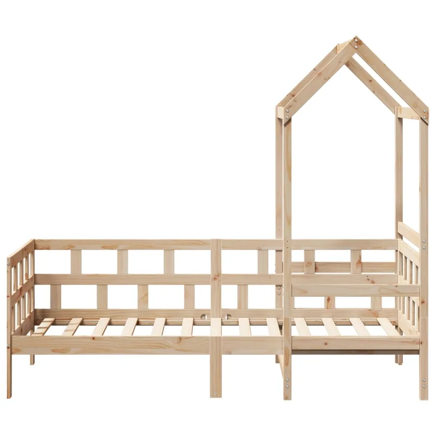 Lit de jour avec toit sans matelas 80x200 cm bois massif - 4