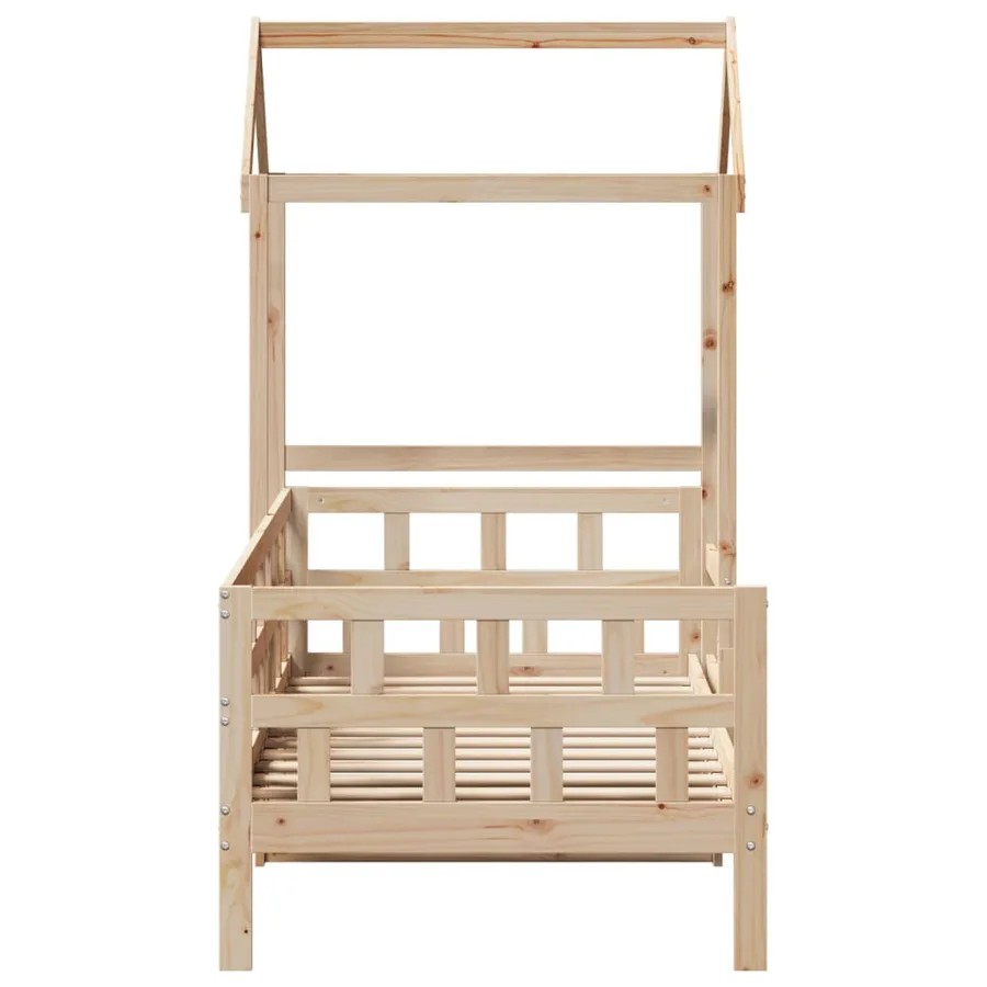 Lit de jour avec toit sans matelas 80x200 cm bois massif - 7