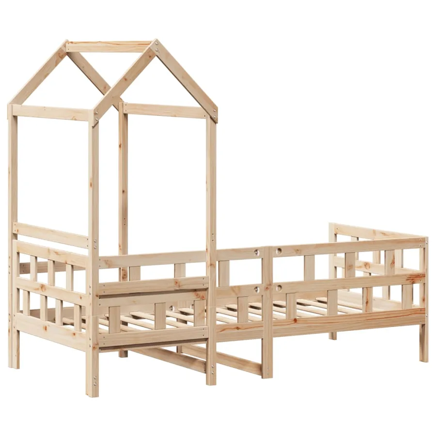 Lit de jour avec toit sans matelas 80x200 cm bois massif - 8