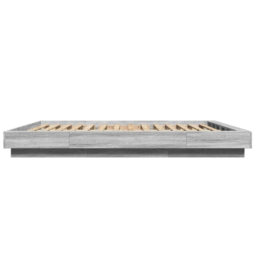 Cadre de lit et lumières LED sans matelas sonoma gris 150x200cm - 6