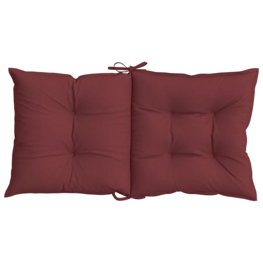 Coussins de chaise dossier bas lot de 6 rouge bordeaux mélangé - 7