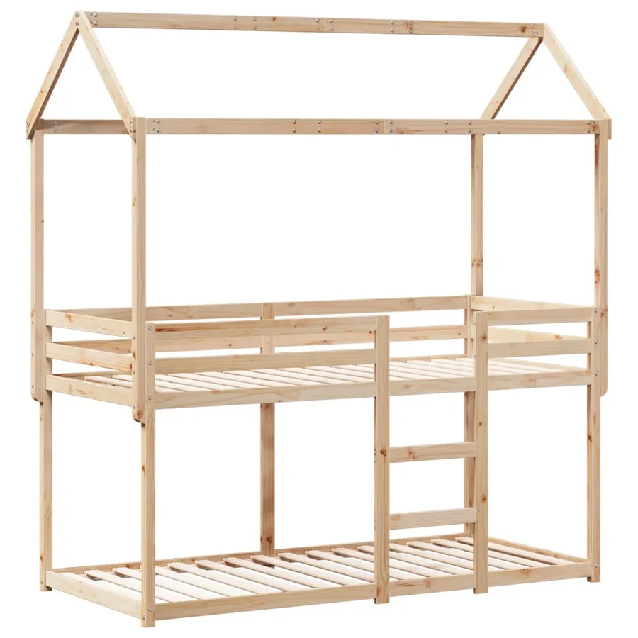 Lit superposé sans matelas 90x200 cm bois de pin massif - 3