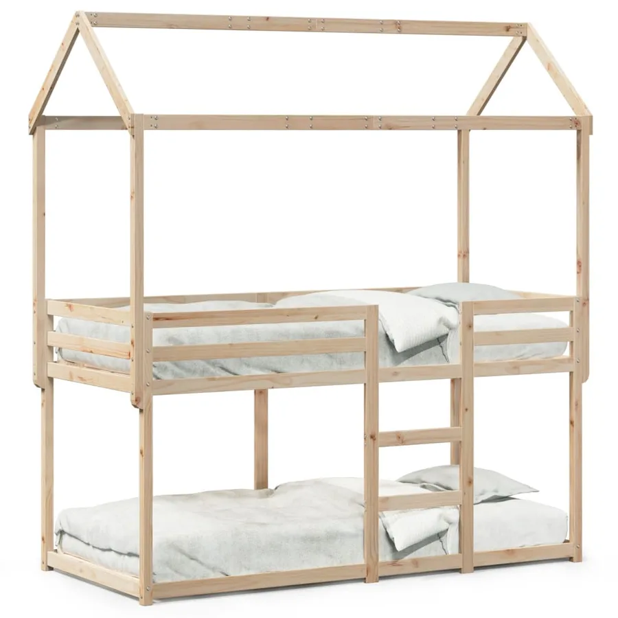 Lit superposé sans matelas 90x190 cm bois de pin massif - 2