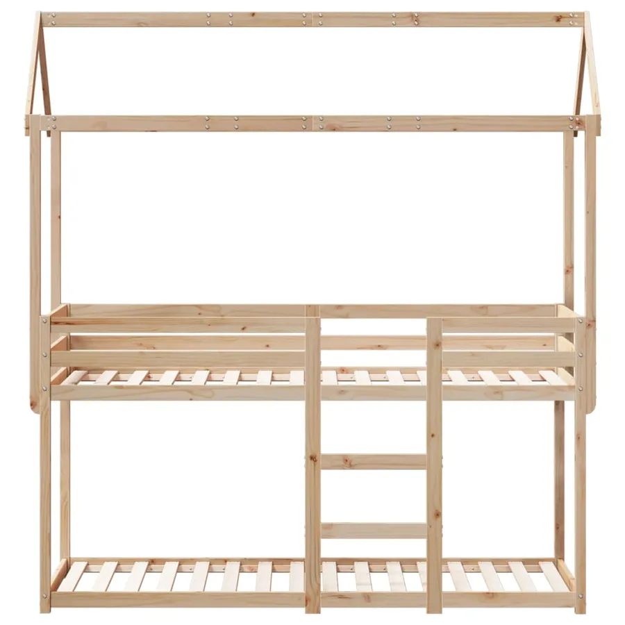 Lit superposé sans matelas 90x190 cm bois de pin massif - 4