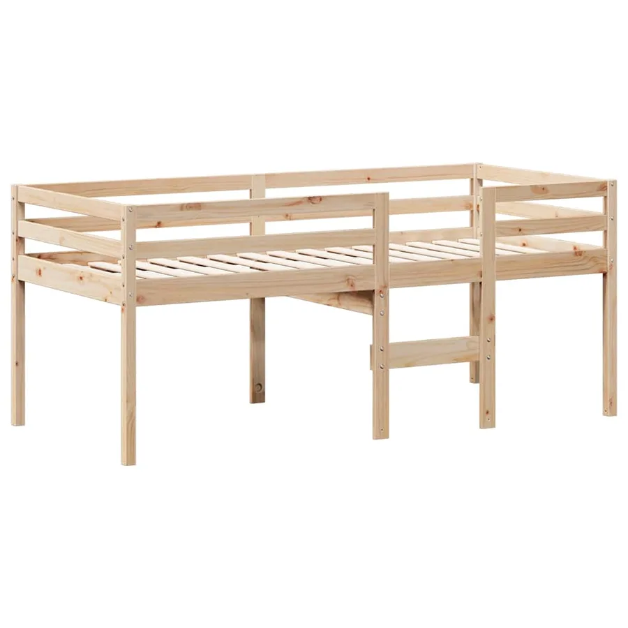 Lit haut sans matelas 90x190 cm bois de pin massif - 5