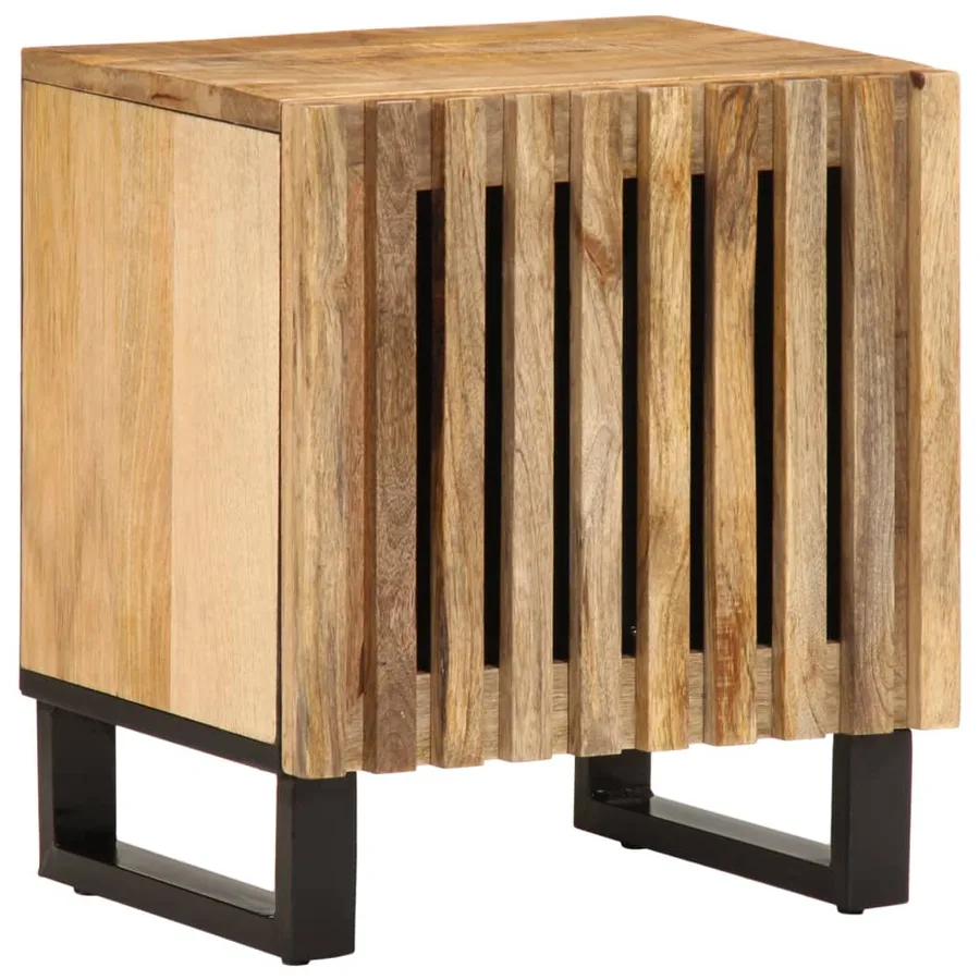 Tables de chevet 2 pcs 40x34x46 cm bois massif de manguier brut - 2