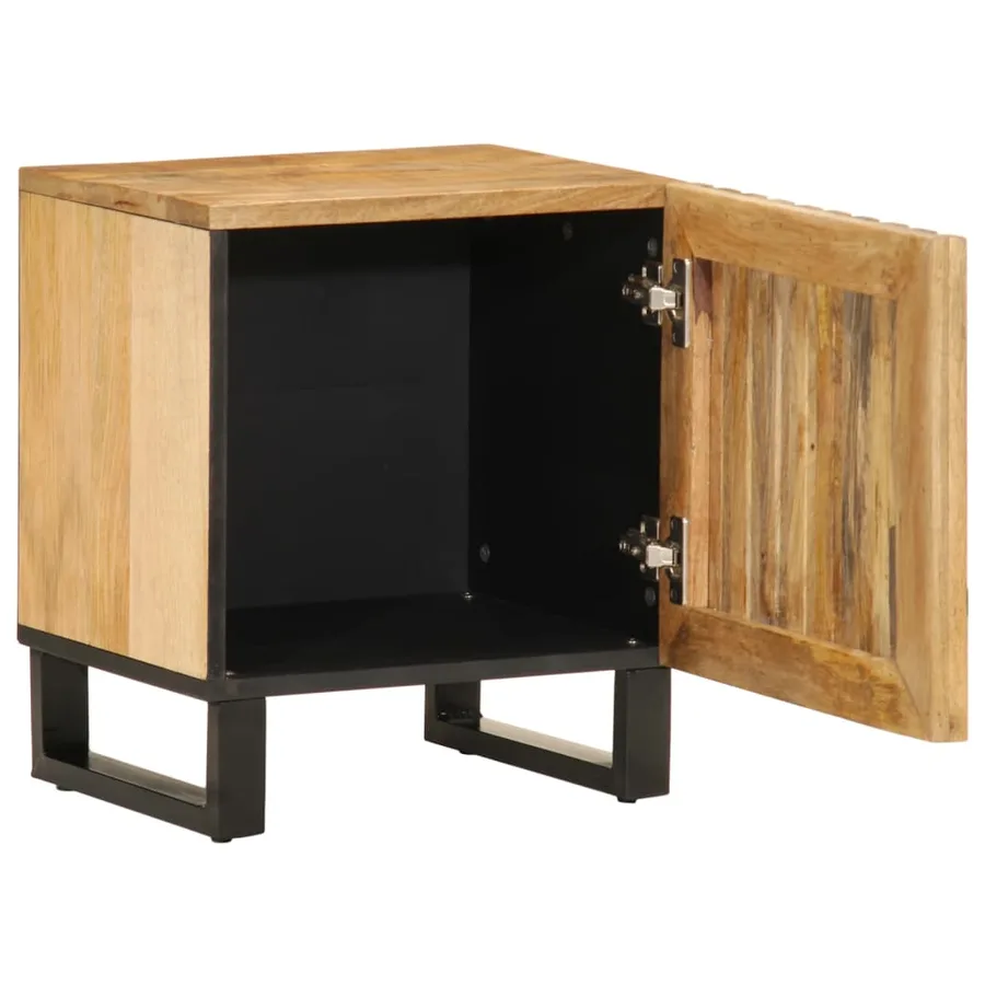 Tables de chevet 2 pcs 40x34x46 cm bois massif de manguier brut - 3