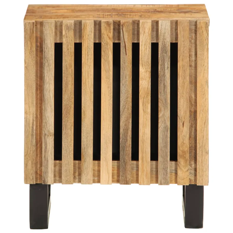 Tables de chevet 2 pcs 40x34x46 cm bois massif de manguier brut - 4