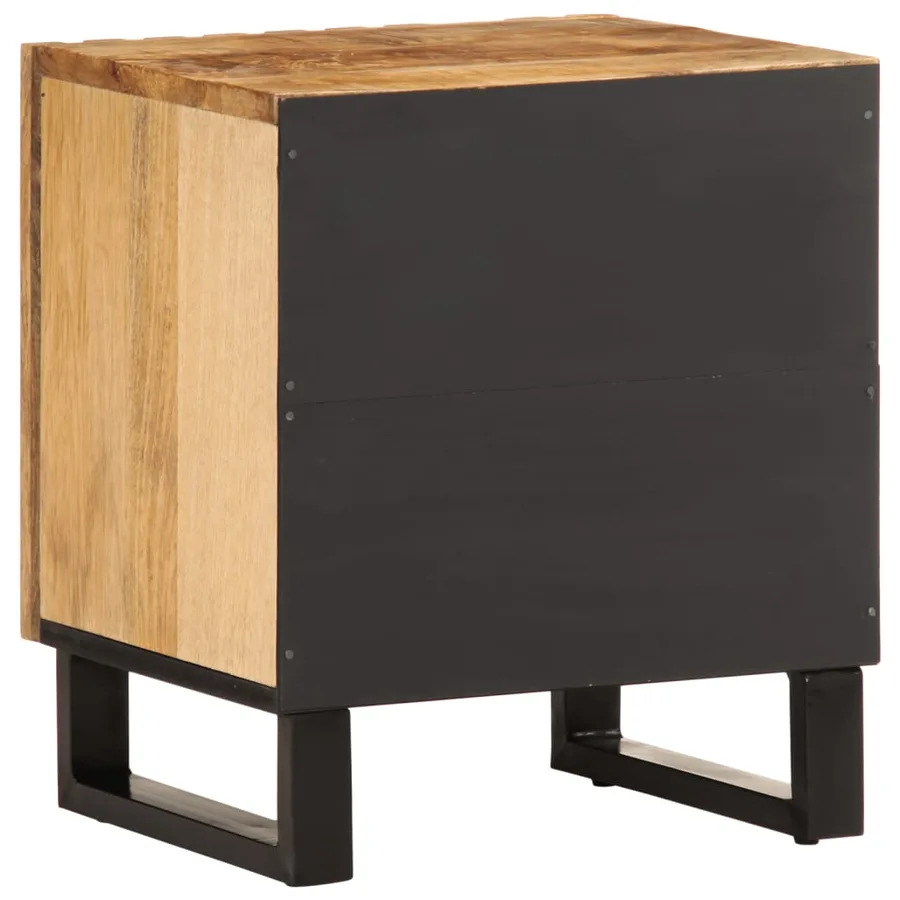 Tables de chevet 2 pcs 40x34x46 cm bois massif de manguier brut - 6
