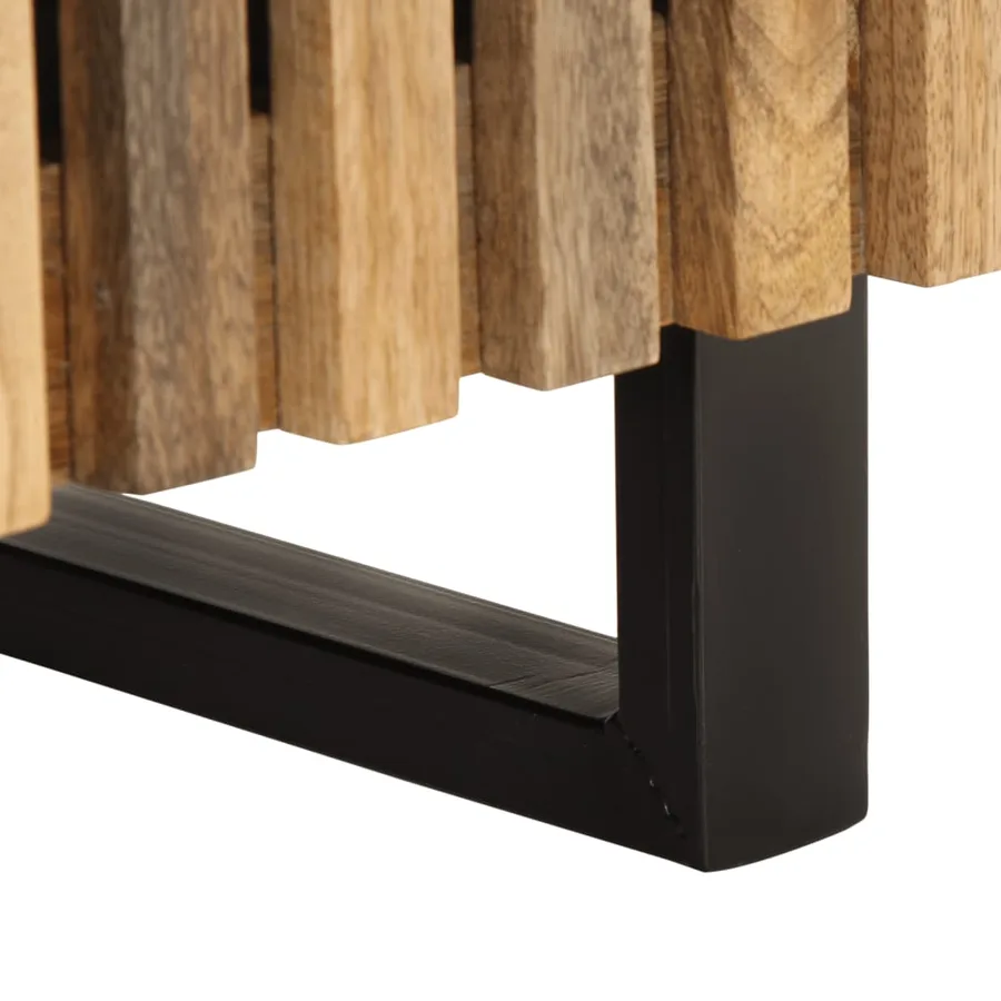 Tables de chevet 2 pcs 40x34x46 cm bois massif de manguier brut - 8