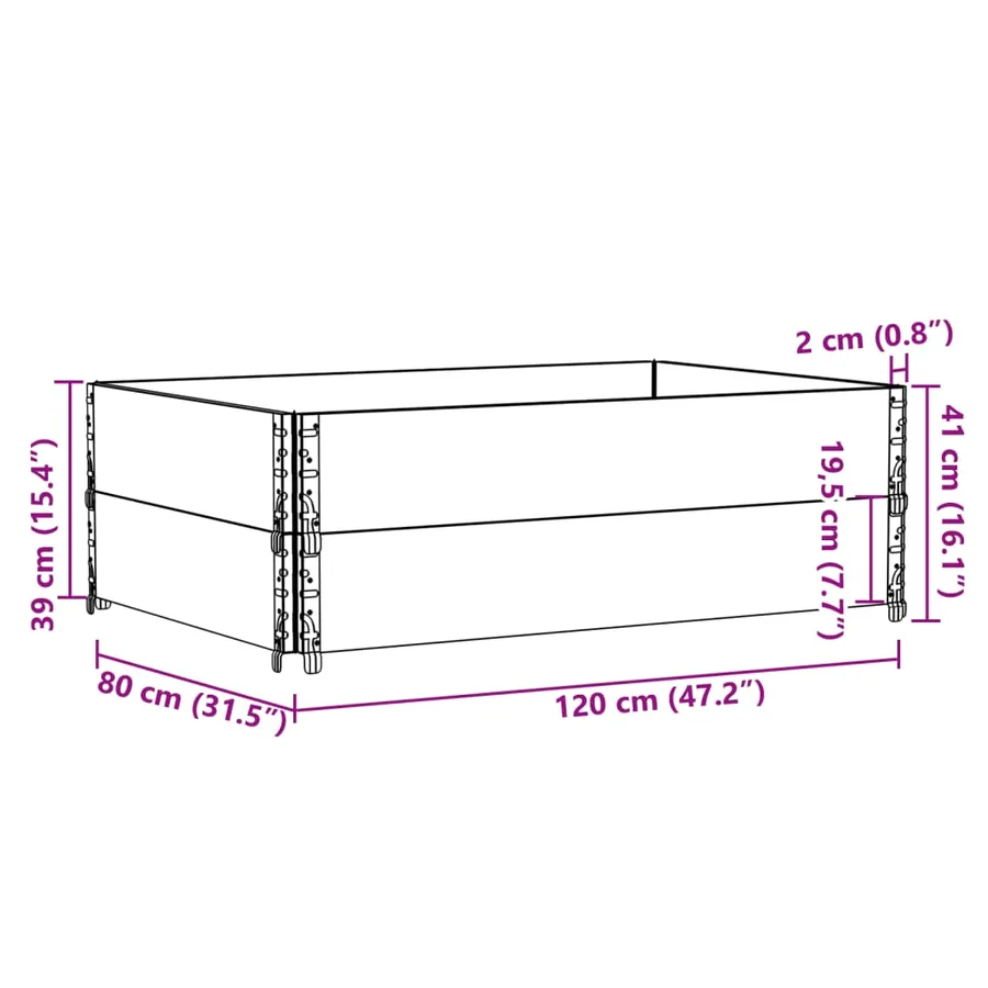 Jardinière 120x80 cm bois massif de pin - 8