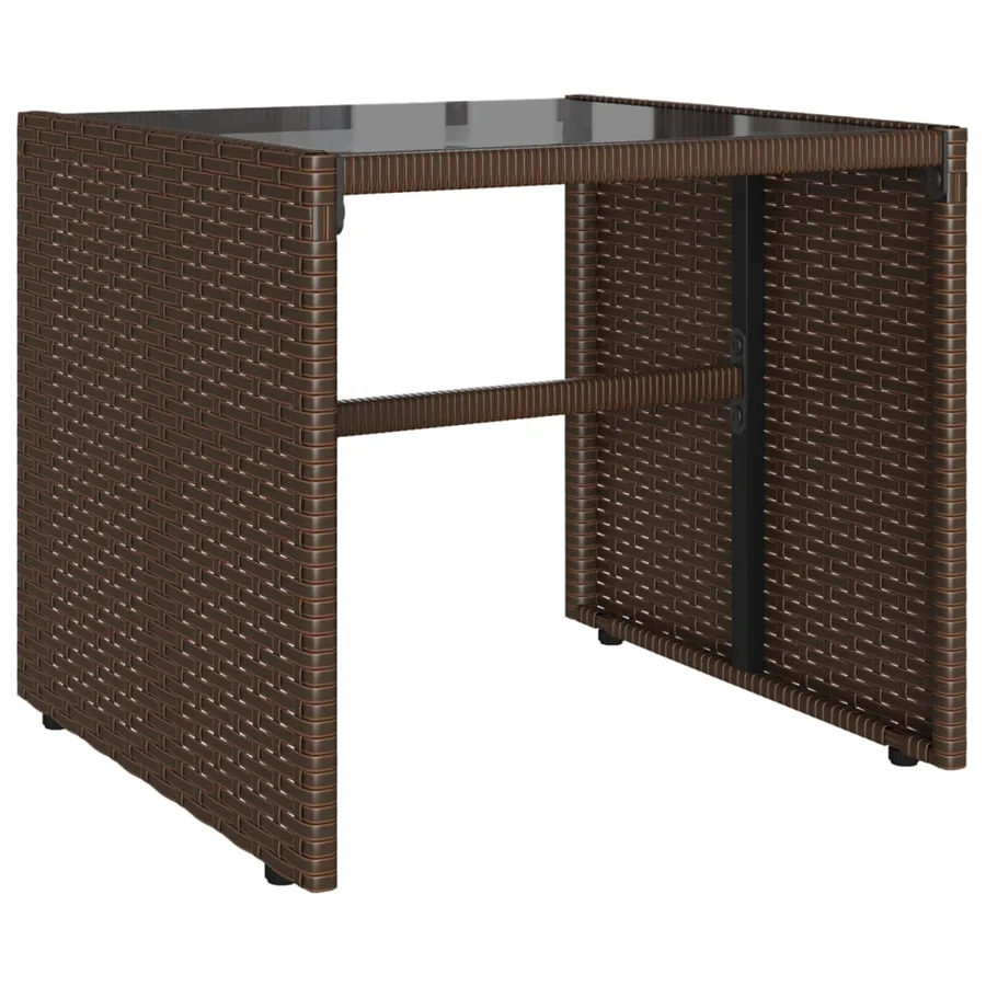Salon de jardin 4 pcs avec coussins marron résine tressée - 5