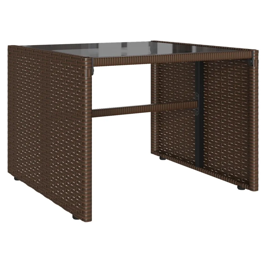 Salon de jardin 4 pcs avec coussins marron résine tressée - 6