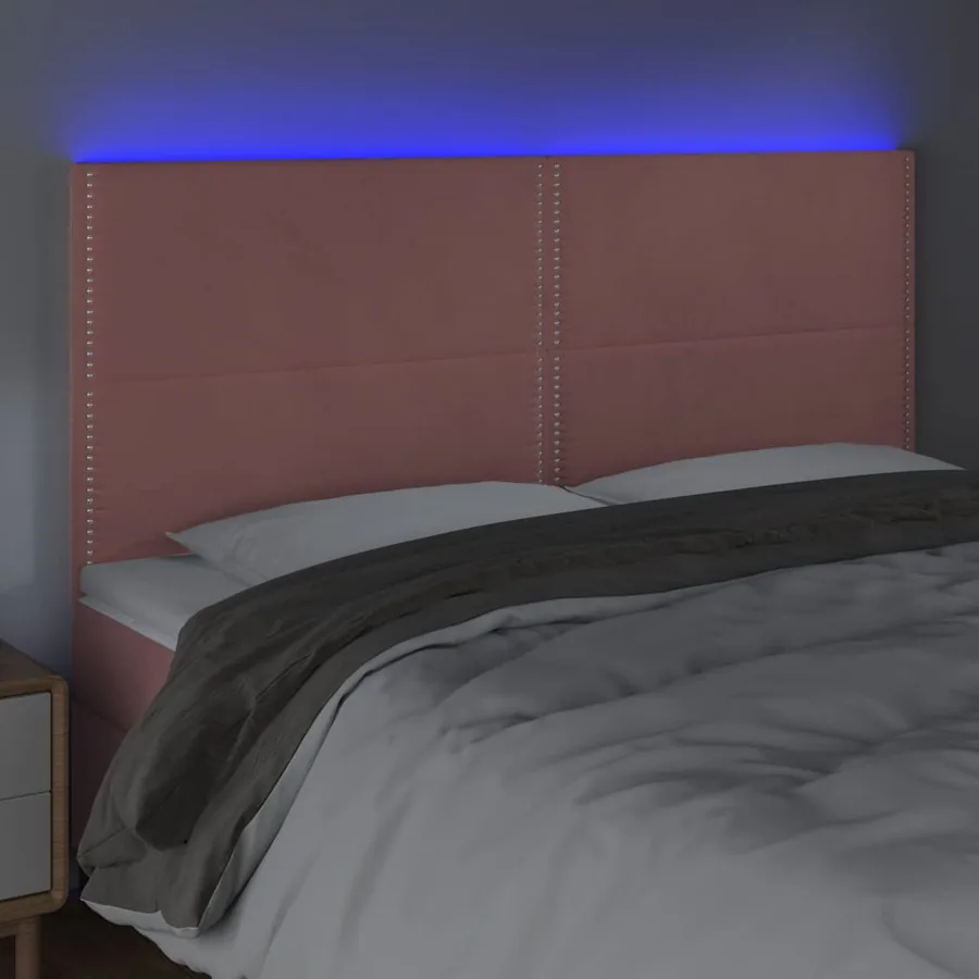 Tête de lit à LED Rose 160x5x118/128 cm Velours - 3