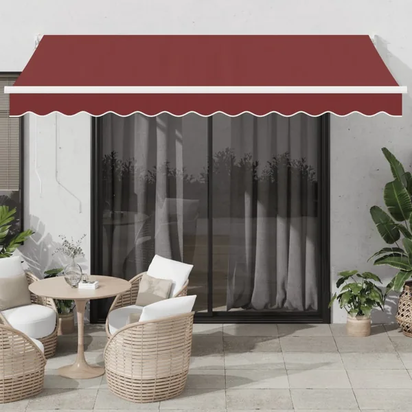 Auvent manuel rétractable bordeaux 350x250 cm