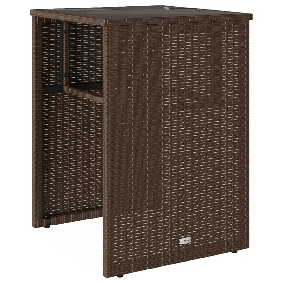 Ensemble de bistro 3 pcs avec coussins marron résine tressée - 4