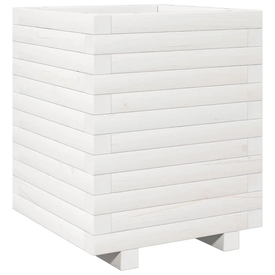 Jardinière blanc 40x40x49,5 cm bois de pin massif - 2