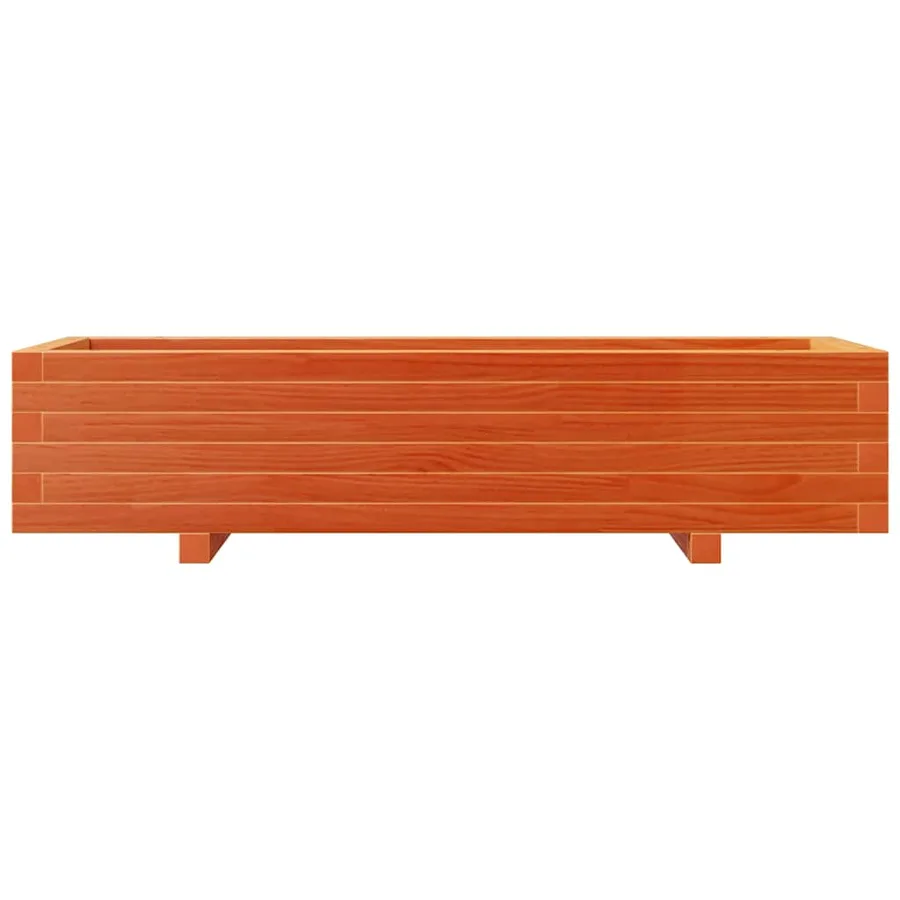 Jardinière cire marron 110x40x26,5 cm bois de pin massif - 5