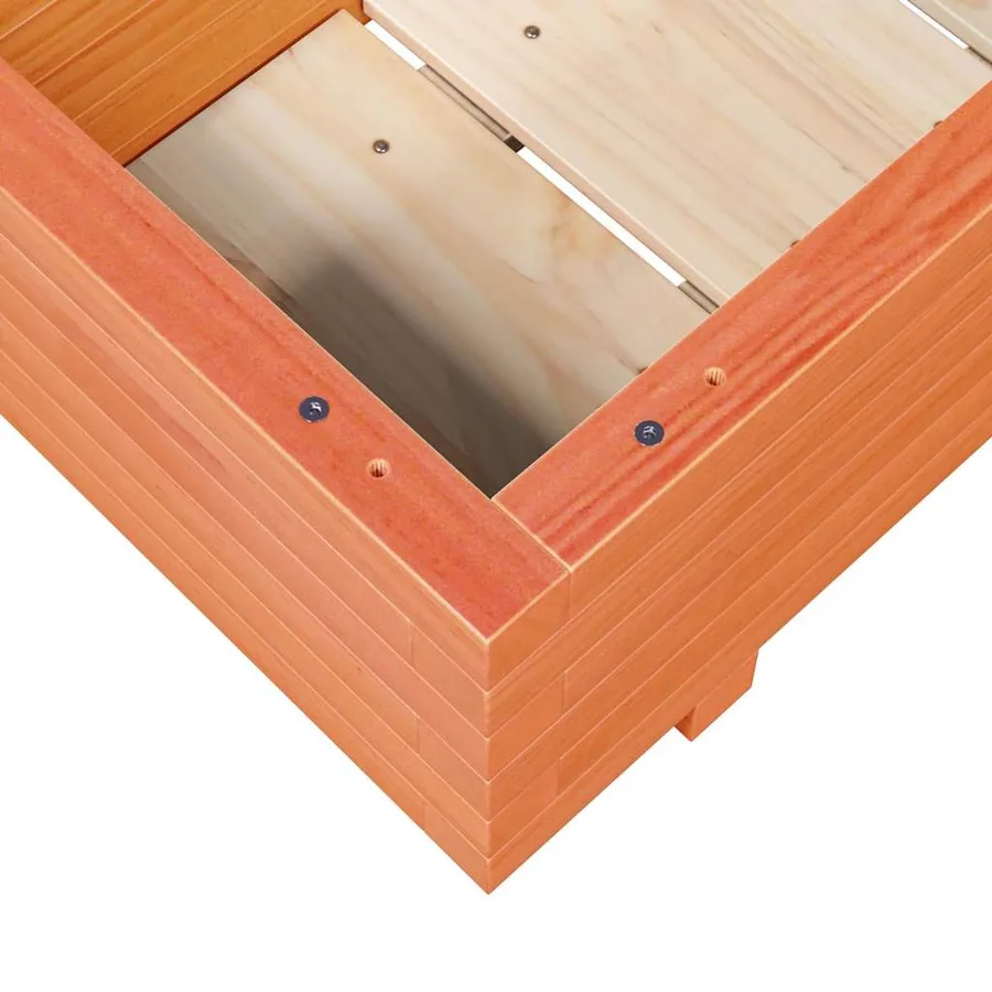 Jardinière cire marron 110x40x26,5 cm bois de pin massif - 8