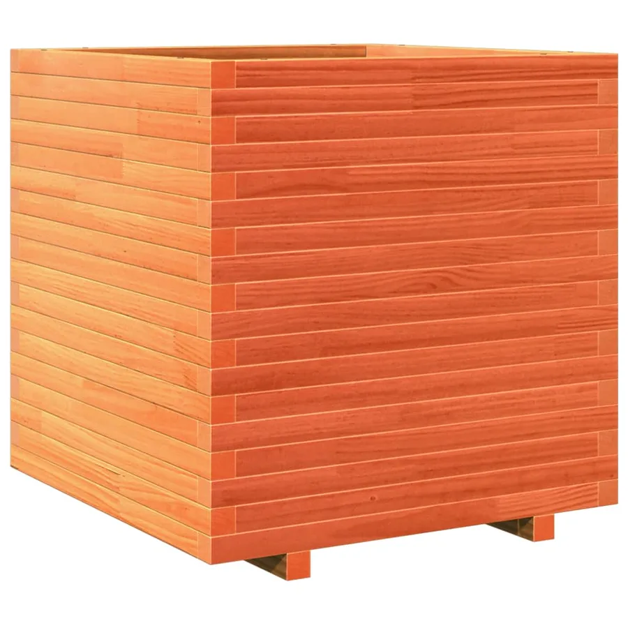Jardinière cire marron 70x70x72 cm bois de pin massif - 2