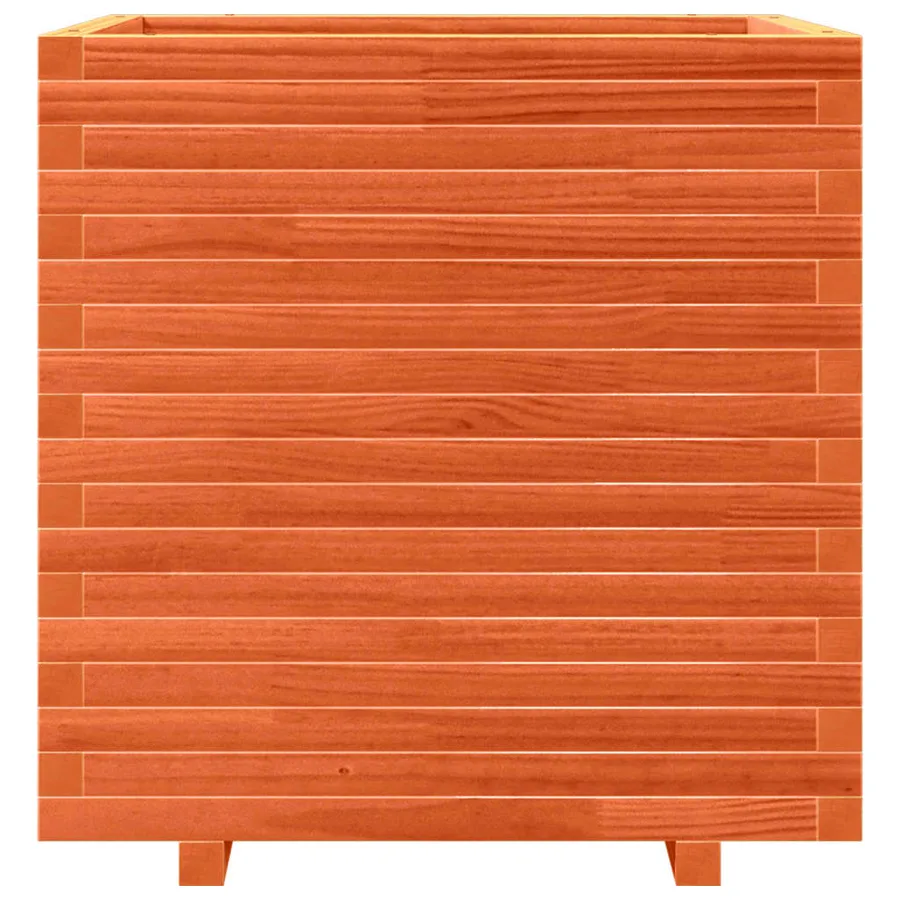 Jardinière cire marron 70x70x72 cm bois de pin massif - 5