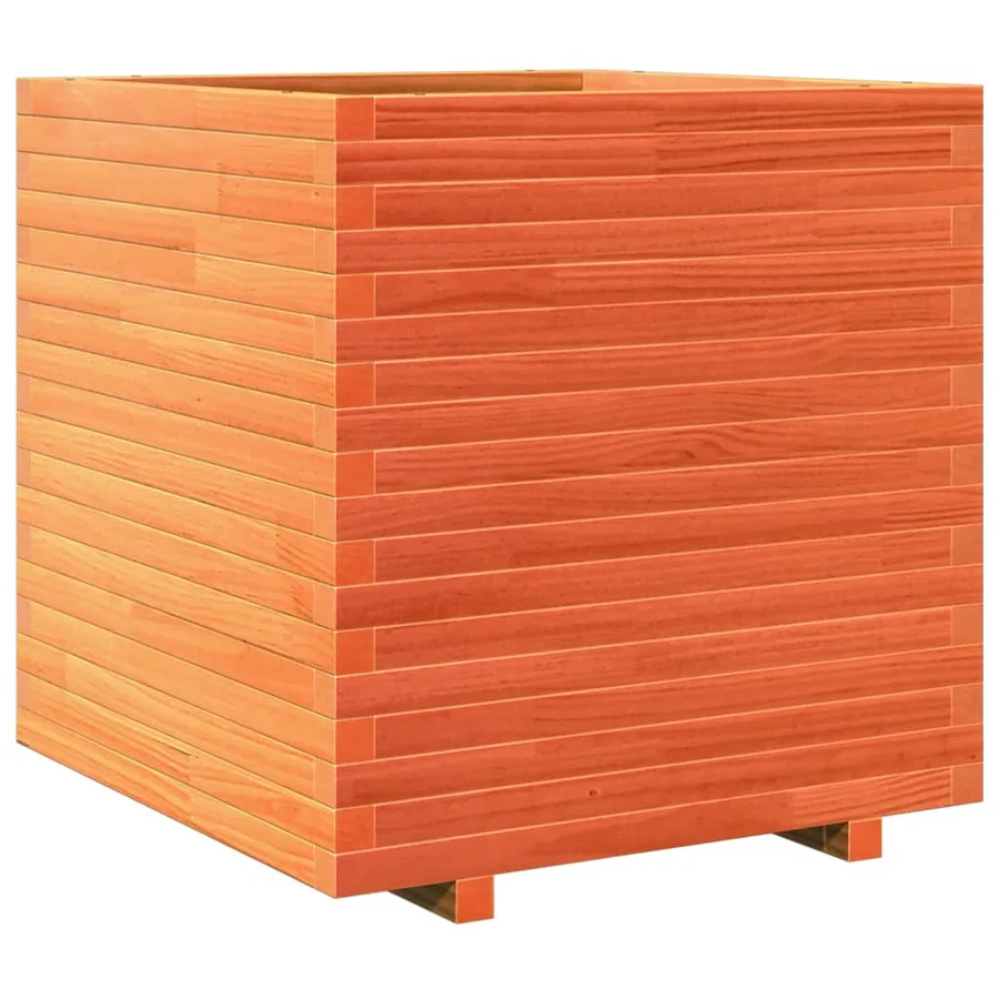 Jardinière cire marron 70x70x72 cm bois de pin massif - 7