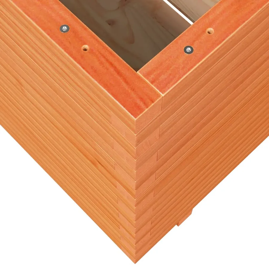 Jardinière cire marron 70x70x72 cm bois de pin massif - 8