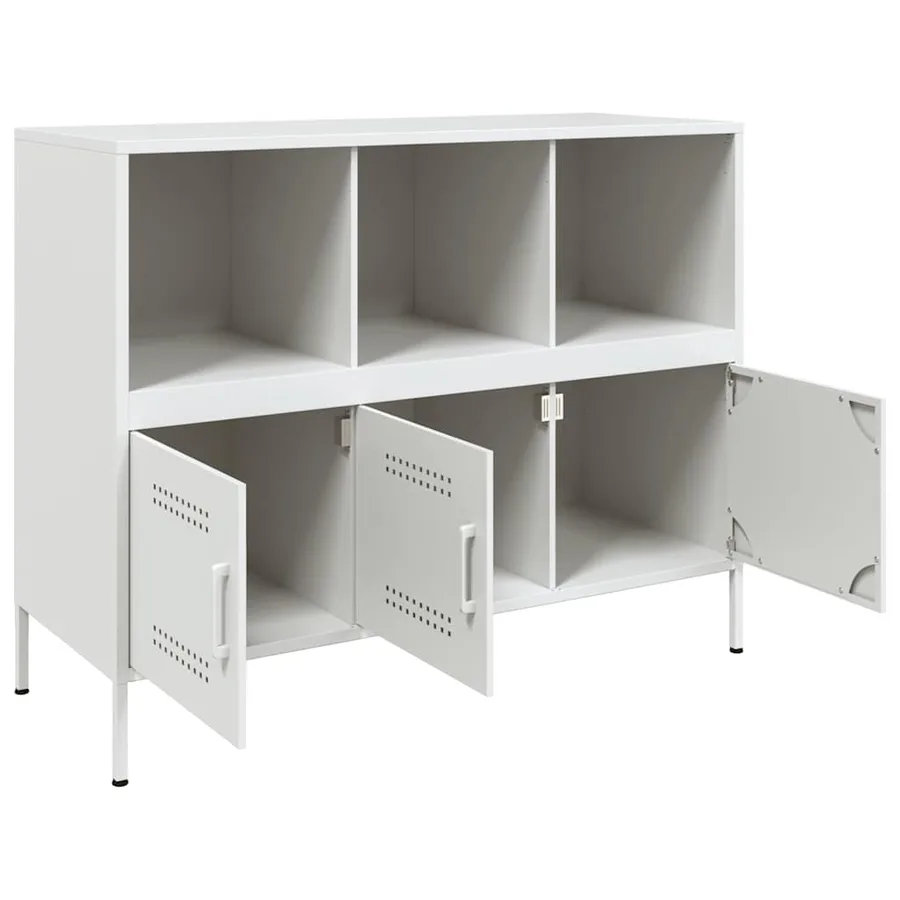 Buffet blanc 100,5x39x79 cm acier - 11