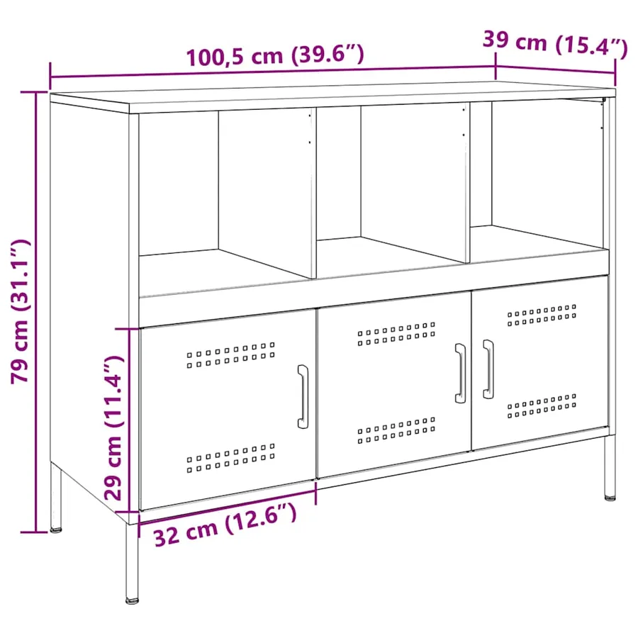 Buffet blanc 100,5x39x79 cm acier - 14