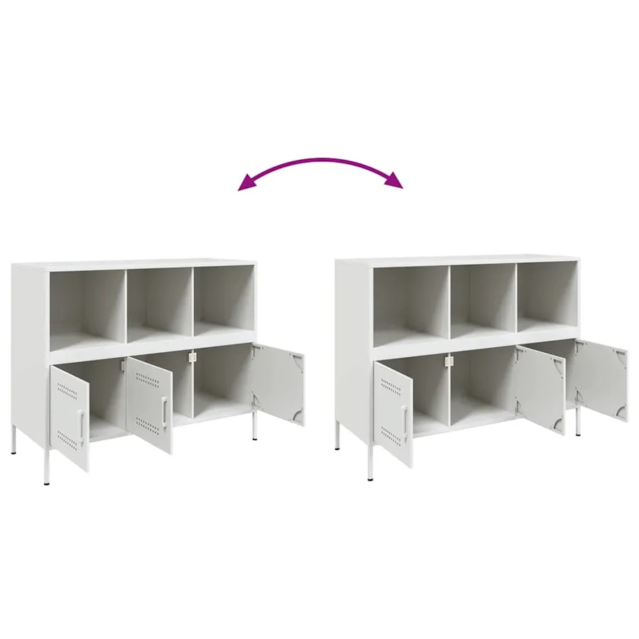 Buffet blanc 100,5x39x79 cm acier - 9