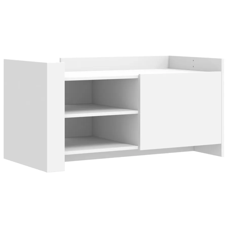 Table basse blanc 100x50x50 cm bois d'ingénierie - 2