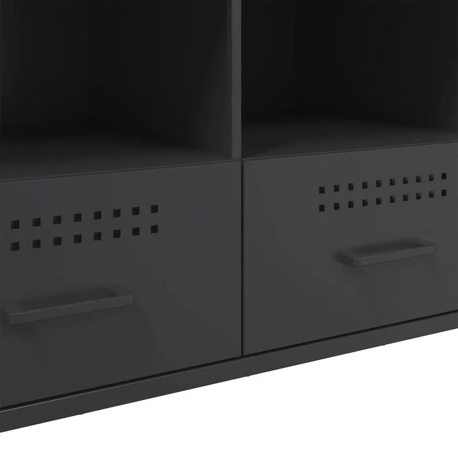 Meuble TV noir 100,5x39x50,5 cm acier - 11